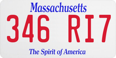 MA license plate 346RI7