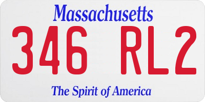 MA license plate 346RL2