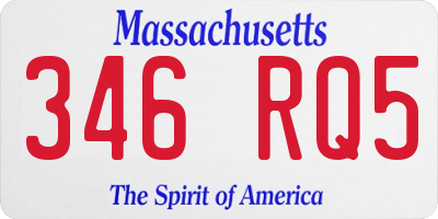 MA license plate 346RQ5