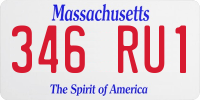MA license plate 346RU1