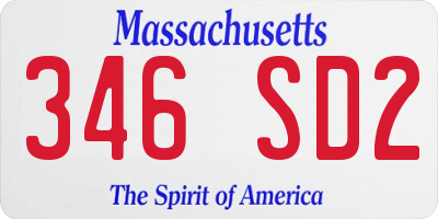 MA license plate 346SD2