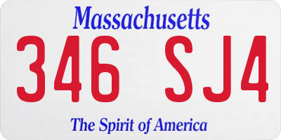 MA license plate 346SJ4