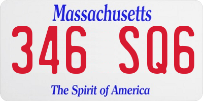 MA license plate 346SQ6