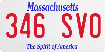 MA license plate 346SV0