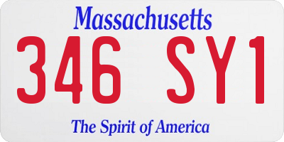 MA license plate 346SY1
