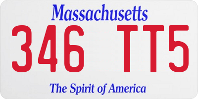 MA license plate 346TT5