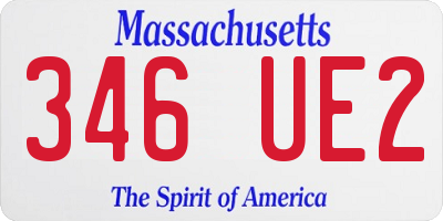 MA license plate 346UE2
