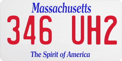 MA license plate 346UH2