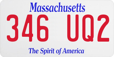 MA license plate 346UQ2