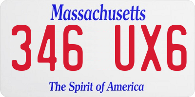MA license plate 346UX6