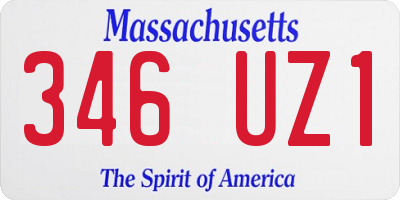 MA license plate 346UZ1