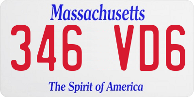 MA license plate 346VD6