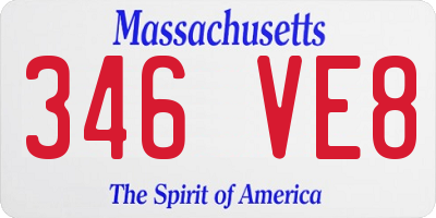 MA license plate 346VE8