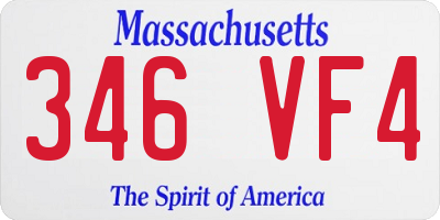 MA license plate 346VF4