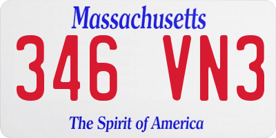 MA license plate 346VN3
