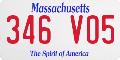 MA license plate 346VO5