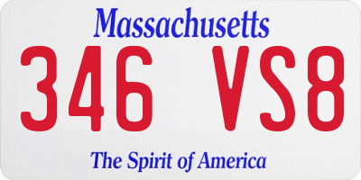 MA license plate 346VS8
