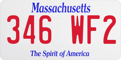 MA license plate 346WF2