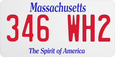 MA license plate 346WH2