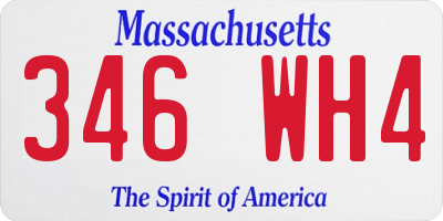MA license plate 346WH4