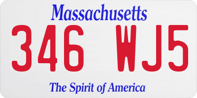 MA license plate 346WJ5