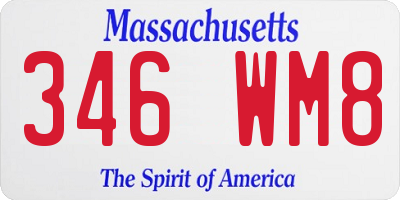 MA license plate 346WM8