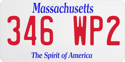 MA license plate 346WP2