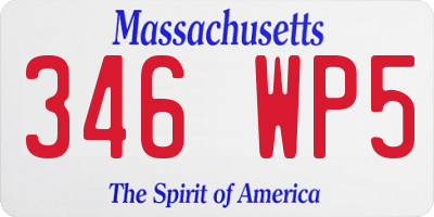 MA license plate 346WP5