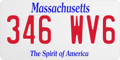 MA license plate 346WV6