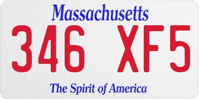 MA license plate 346XF5