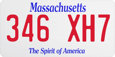 MA license plate 346XH7
