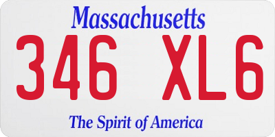MA license plate 346XL6