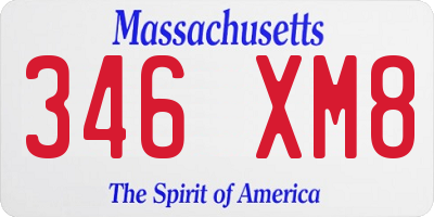 MA license plate 346XM8