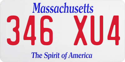 MA license plate 346XU4