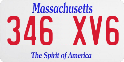 MA license plate 346XV6