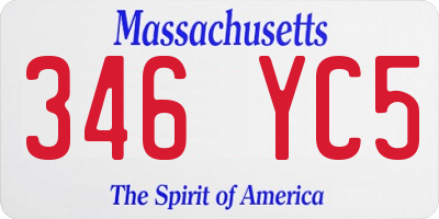 MA license plate 346YC5