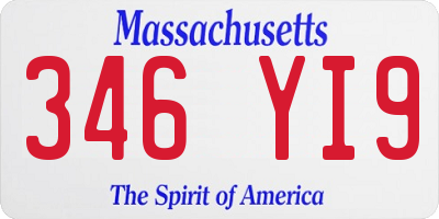 MA license plate 346YI9