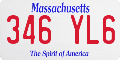 MA license plate 346YL6