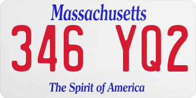 MA license plate 346YQ2