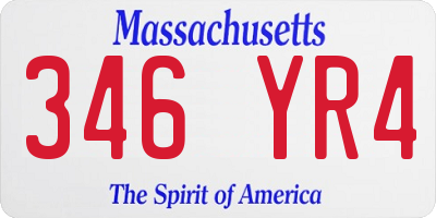 MA license plate 346YR4