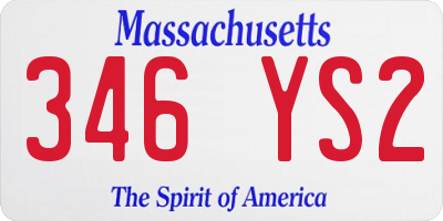 MA license plate 346YS2