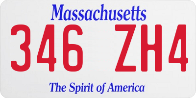 MA license plate 346ZH4