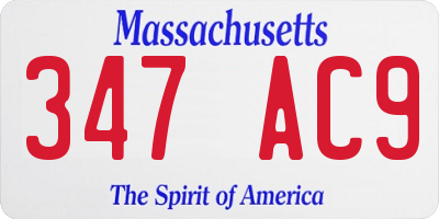 MA license plate 347AC9