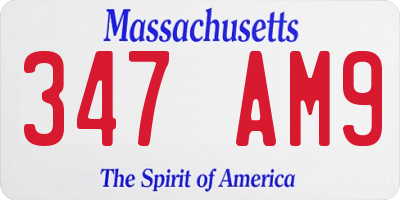 MA license plate 347AM9