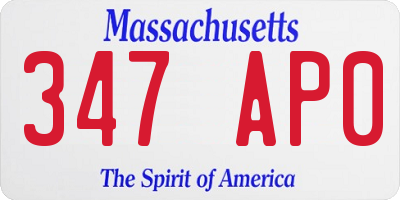 MA license plate 347AP0