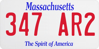 MA license plate 347AR2