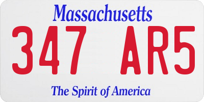 MA license plate 347AR5