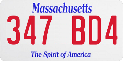 MA license plate 347BD4
