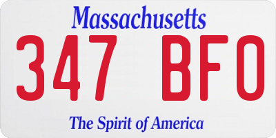 MA license plate 347BF0