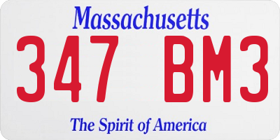 MA license plate 347BM3